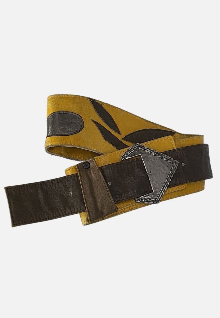 Vintage Clothing - Yellow Khaki Kool Belt - Painted Bird Vintage Boutique & The Aviary - Belt