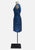 Cobalt Blue 1950s-1960s Starry Night Cowl Back Cocktail Dress
