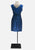 Cobalt Blue 1950s-1960s Starry Night Cowl Back Cocktail Dress