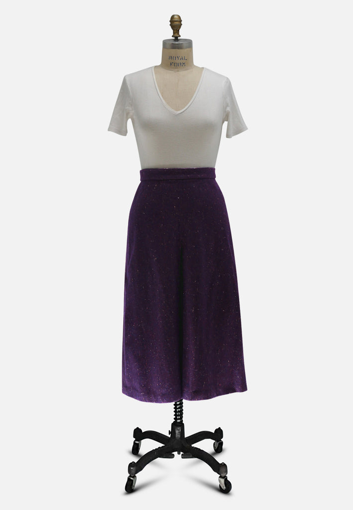 Purple Wool Flecked Skirt