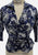 Vintage Clothing - 1950s Dark Navy Floral Wrap Blouse - Painted Bird Vintage Boutique & The Aviary - Shirts & Tops