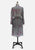 1970s Puritan Grey Silk Shirtdress with Fuchsia Ribbon Print 'VIP'
