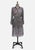 1970s Puritan Grey Silk Shirtdress with Fuchsia Ribbon Print 'VIP'