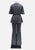Sarah Grey Blue 1970s Knit Top and Flare Trouser Set