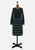 Black and Green Wool Blend Graphic 1970s Knit Dress