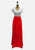 1970s Red Wool Blend A-Line Maxi Skirt