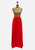 1970s Red Wool Blend A-Line Maxi Skirt
