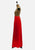 1970s Red Wool Blend A-Line Maxi Skirt