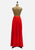 1970s Red Wool Blend A-Line Maxi Skirt
