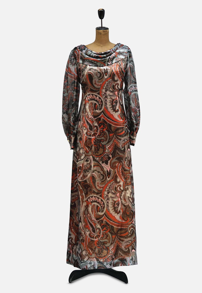 Gainsborough Paisley Vintage Hostess Maxi Dress