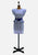 Navy 1980s White Striped Peplum Dress