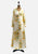 Cream and Golden Floral 1970s Vintage Maxi Dress