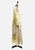 Cream and Golden Floral 1970s Vintage Maxi Dress