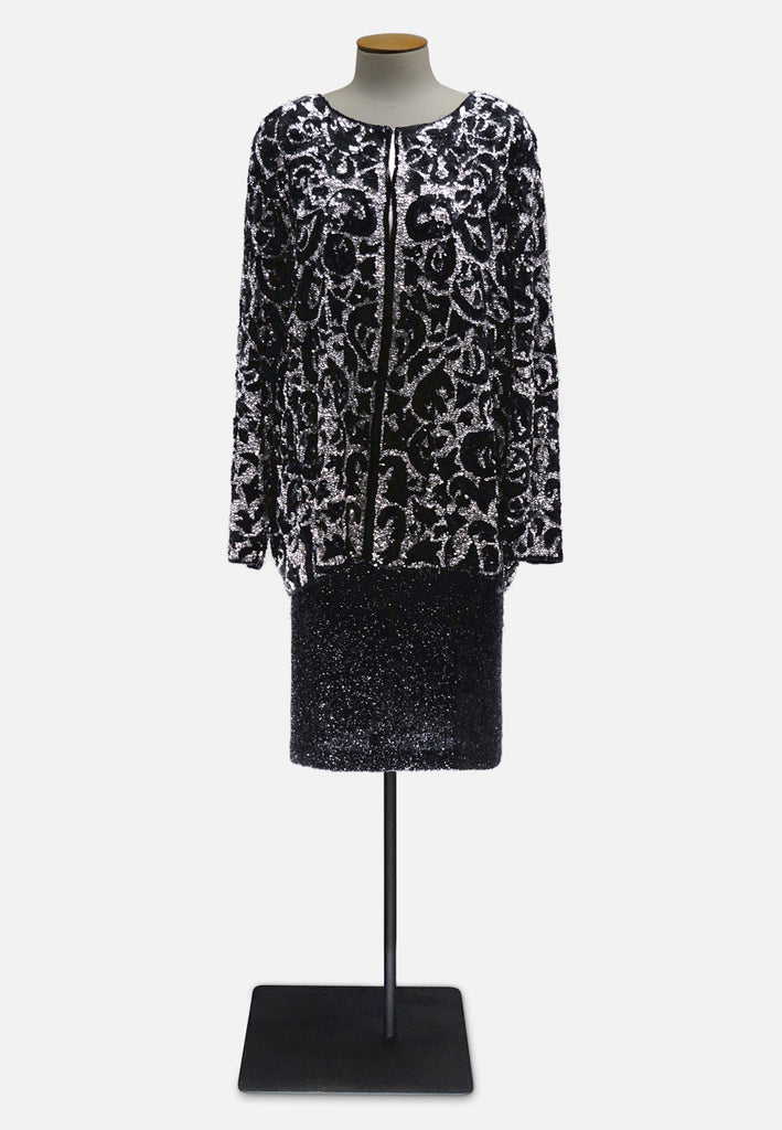 Jean for Joseph Le Bon Silver Sequin Silk 1980s Evening Jacket 'VIP'