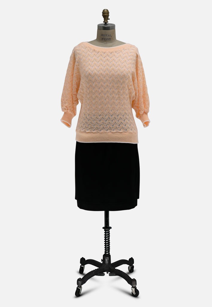 Apricot 1980s Chevron Knit Jumper