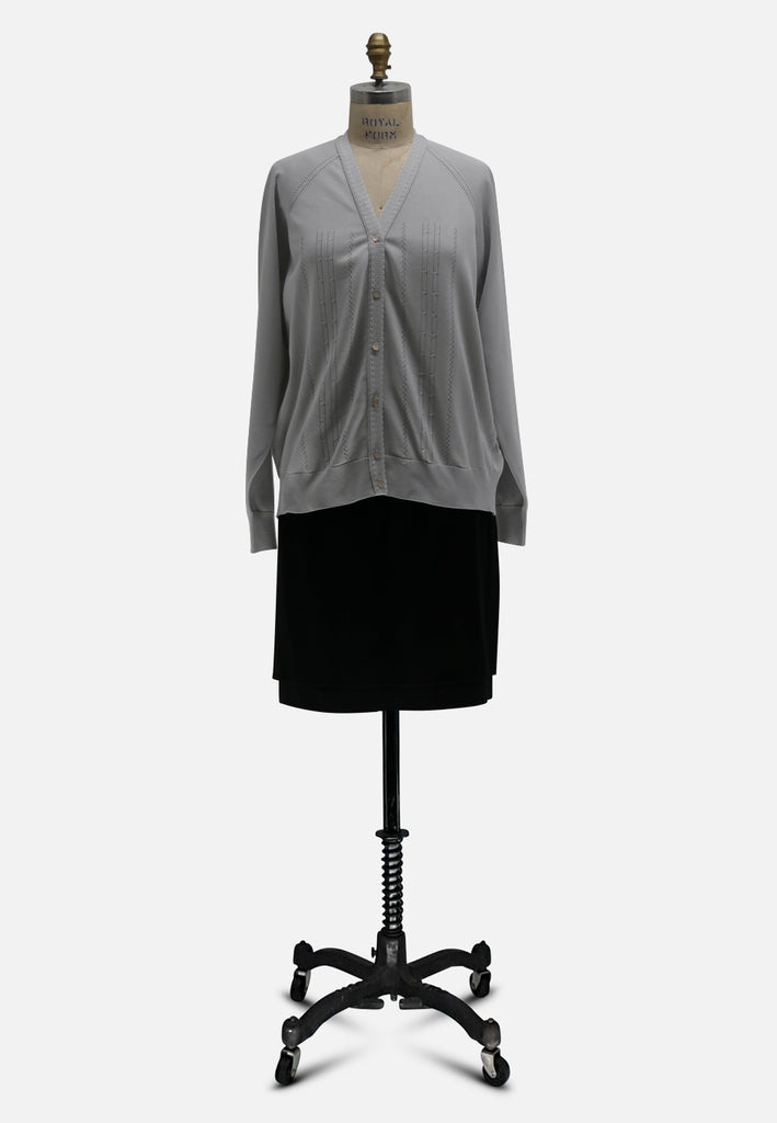 Grey Vintage Openwork Knit Cardigan 'VIP'