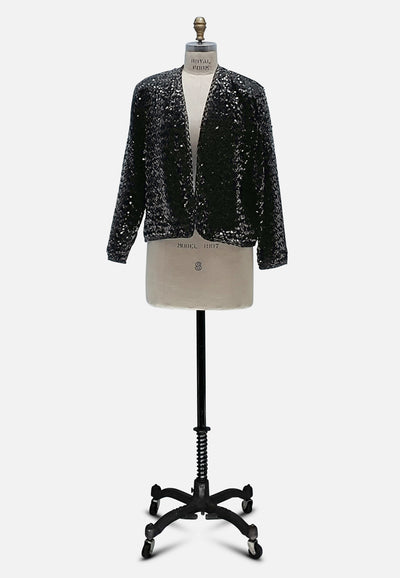 Chique Sequin Stunner Jacket Painted Bird Vintage Boutique The