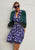 1950s Purple and Cream Daisy Print Silk Shirtwaist Dress