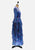 Blue Purple Multi-Stripe Tiered Ruffle Georgette Maxi Gown 'VIP'