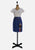 Cobalt Blue Wool Silk Tie-Dye Trim Pencil Skirt 'VIP'