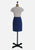 Cobalt Blue Wool Silk Tie-Dye Trim Pencil Skirt 'VIP'