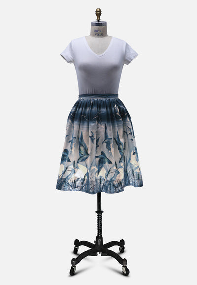 Vintage Clothing - Migratory Blue Skirt 'VIP' ND - Painted Bird Vintage Boutique & The Aviary - Skirt