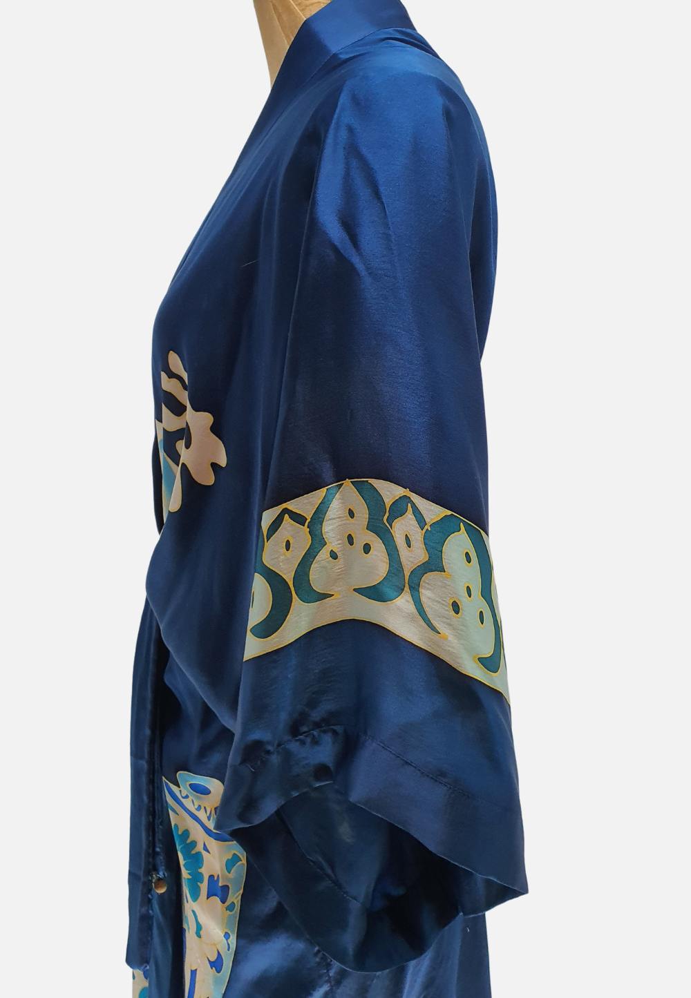 Blue Patterned Robe Softest Blue Robe | Painted Bird Vintage Boutique & The Aviary