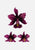 Deep Violet Cattleya Orchid Resin Brooch and Clip-On Earring Set 'VIP'