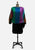 Silk Degrees 1980s Colour Block Feather Fringe Silk Blouse 'VIP'
