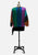 Silk Degrees 1980s Colour Block Feather Fringe Silk Blouse 'VIP'