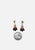 Fish and Crown Purple and Blue Cloisonné Flower Drop Clip-On Earrings 'VIP'
