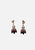 Fish and Crown Purple and Blue Cloisonné Flower Drop Clip-On Earrings 'VIP'