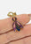 Fish and Crown Purple and Blue Cloisonné Flower Drop Clip-On Earrings 'VIP'