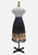 Pru Fischer New Zealand 1960s Midnight Navy Silk Pleated Floral Border Skirt 'VIP'