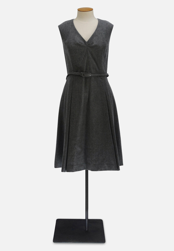 Talbots 80s Wool Belted Pleat Dress