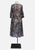 Grey Blue Burgundy Abstract Floral Cowl Neck Dress 'VIP'