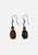 Dark Purple Cloisonné Floral Hook Drop Earrings 'VIP'