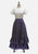 Indigo Teardrop Floral Double-Tier Ruffle Maxi Skirt 'VIP'