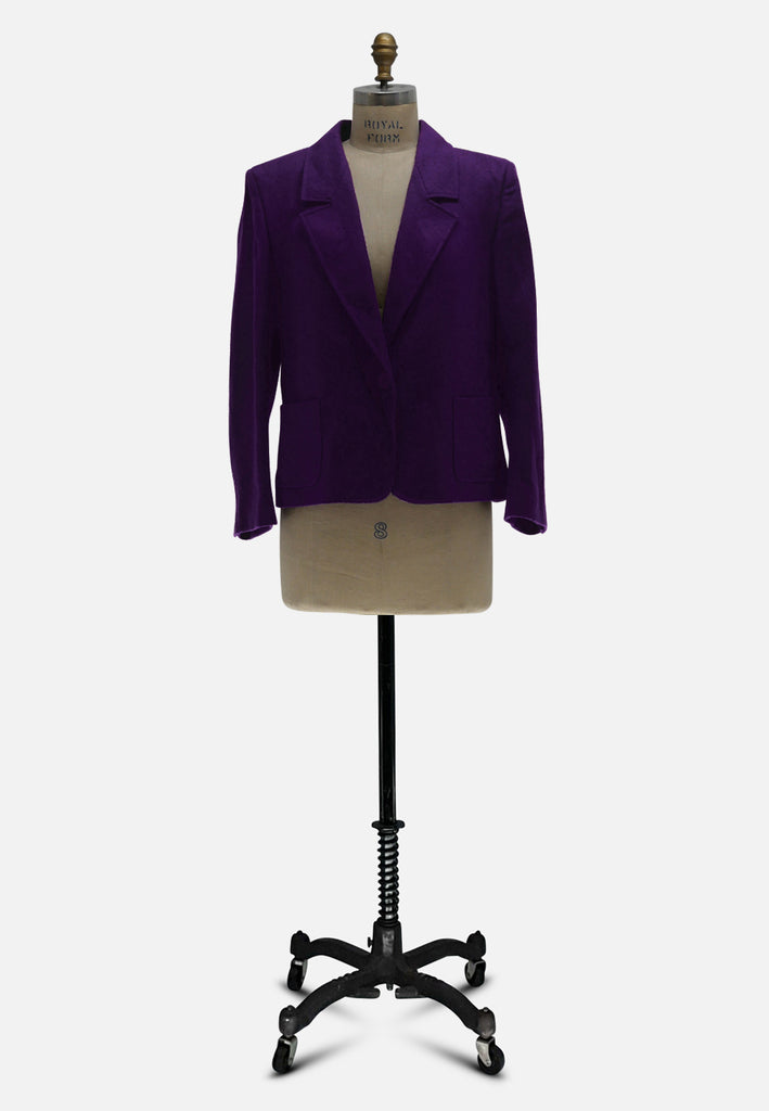 Jaeger London 1960s Royal Purple Wool Blazer Jacket 'VIP'