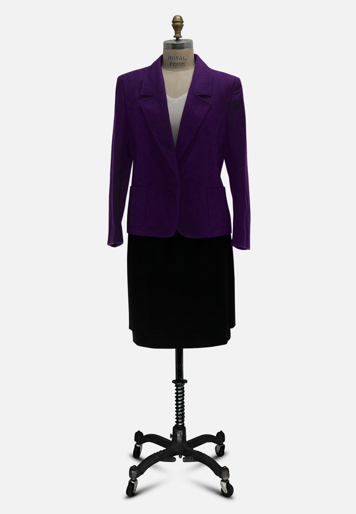 Jaeger London 1960s Royal Purple Wool Blazer Jacket