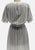 80s Gigi Silver Stripe Puff Sleeve Midi Dress