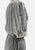 80s Gigi Silver Stripe Puff Sleeve Midi Dress