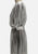 80s Gigi Silver Stripe Puff Sleeve Midi Dress