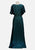Vintage Clothing - Deep Teal Brocade Wrap Bodice Vintage Evening Gown 'VIP' - Painted Bird Vintage Boutique & The Aviary - Dresses