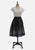1950s Black and Emerald Sheer Stripe Fit and Flare Skirt 'VIP'