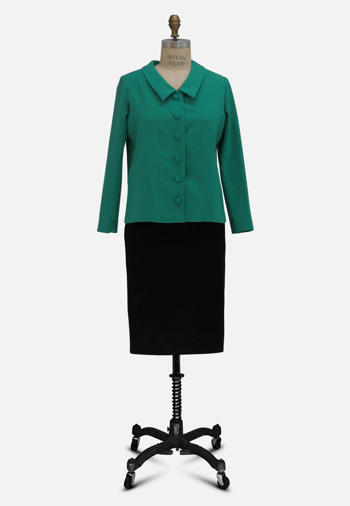 1960s Emerald Italian Wool Blend Mod Jacket 'VIP'