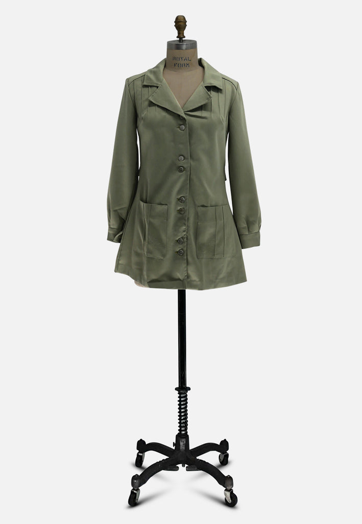 1970s Sage Green Utility Shirt Jacket 'VIP'