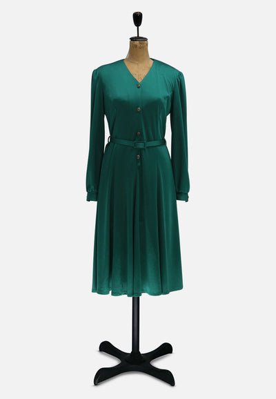 slim fit dress slacks Stunning 1950's Emerald Green Party Dress By Filcol / Small – Xtabay Vintage main image 0