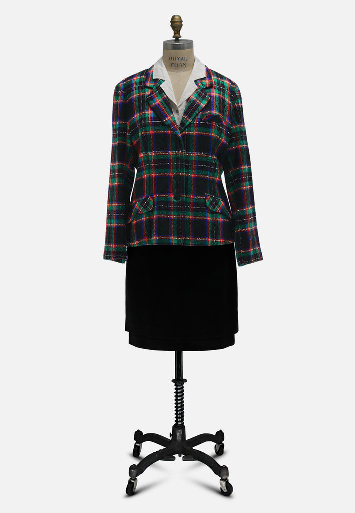London Affair 1970s Tailored Tartan Jacket 'VIP'