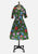 Emerald Rose Print Cotton Dress 1950s 'VIP'